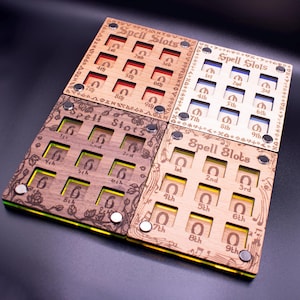 DND 5e Spell Slot Tracker Bundle: Wood & Acrylic Dice Counter