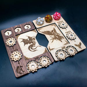 Bandeja de seguimiento de zona de comando para 1 jugador de MTG - Madera auténtica EDH - Compatible con Magic The Gathering