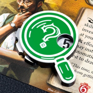 Clue Trackers - Arkham Horror Compatible - Magnetic Acrylic Clue Tokens.