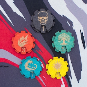 Elemental Wooden Game Counters: MTG Mana Dials, RPG Board Games