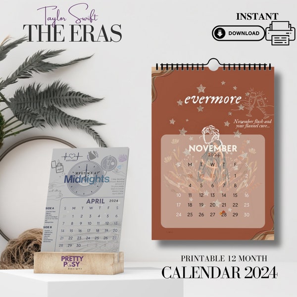 2024 Printable Taylor Swift Eras Tour Calendar Desk Calendar 2024 Taylor Swift Roaring Twenties Calendar Taylor Swift Merch Swiftie Gifts