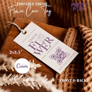 Editable Florist Hang Tag Template,Fresh Flower Care Card,Flower Care Instructions Template,Flowers Care Tips,Florist Fresh Cut Florist