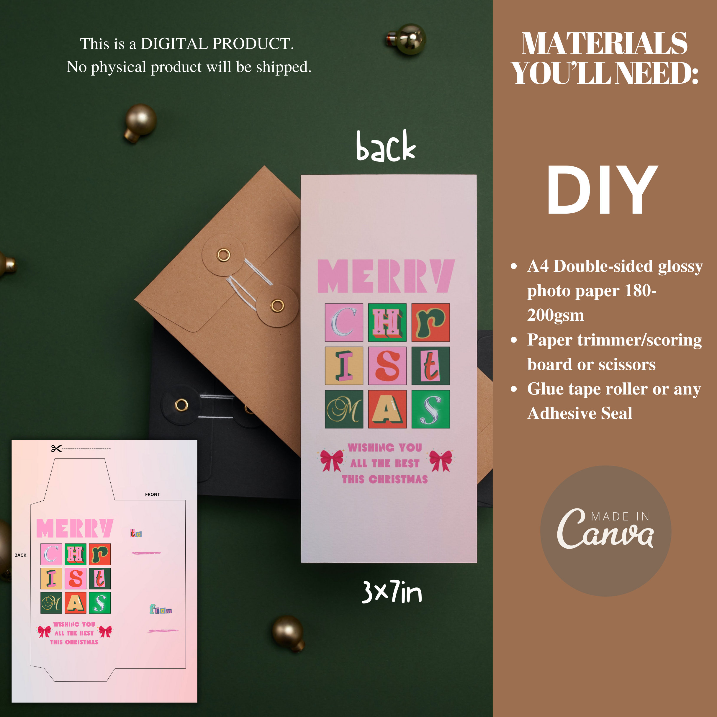 Christmas Money Envelope Template Christmas Money Card Holder Printable ...