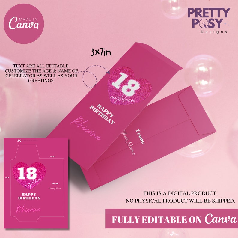 Printable Birthday Money Holder Money Envelope Template Birthday Money