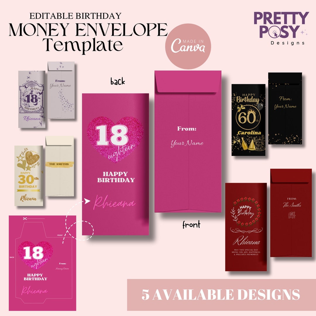 Printable Birthday Money Holder Money Envelope Template Birthday Money ...
