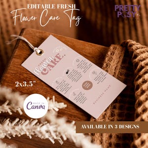Editable Fresh Flower Care Card Flower Care Instructions Template Printable Care Card Template Florist Fresh Cut Florist Care Card Template