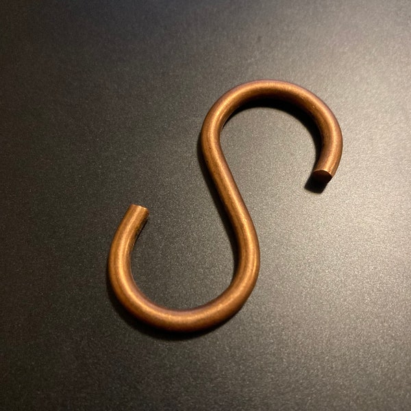 Small Handmade Copper, Blackened or Stainless steel S-Hook