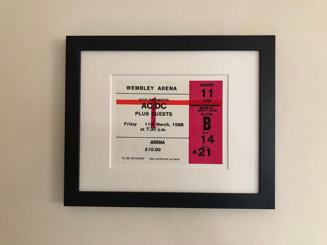 AC/DC 1988 Wembley Arena Concert Ticket Framed Giclee Print - Etsy