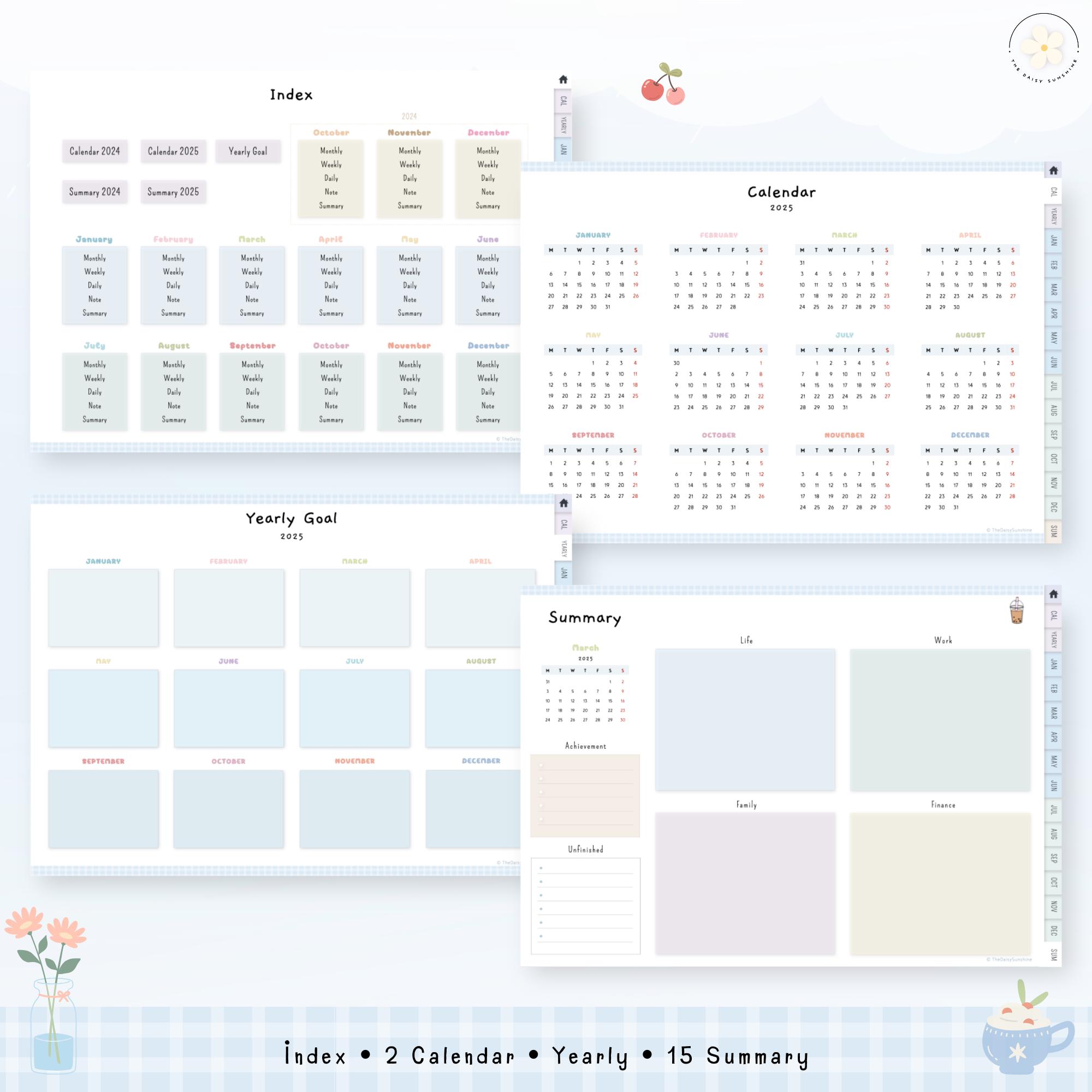 2025 Digital Planner 2025 Cute Planner Dated Planner Goodnotes