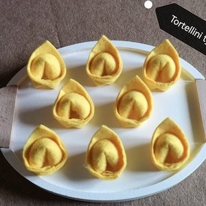 Pâtes en feutre fabriquées en Italie, aliments amusants pour la cuisine, jeu ouvert, jeu de simulation, montessori, cadeau parfait pour les jeunes enfants, 100 % cousu, sans plastique, image 2