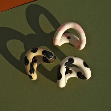 Cow Print Ceramic Wall Hooks Decorative Handmade Coat Hook /  Colorful Pattern Towel Hook / Pink Black Brown