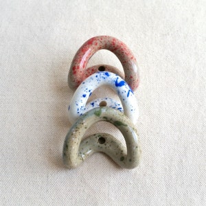 Ceramic Wall Hooks Handmade Decorative Coat Hook / Colorful Towel Hook / Abstract Splatter Blue Red Green Speckled