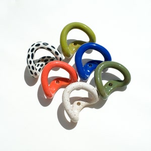 XL Ceramic Wall Hooks Handmade Decorative Coat Hook / Colorful Towel Hook / Wall Hanging Monotone