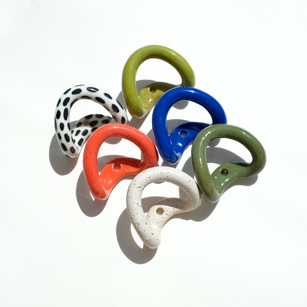 Ceramic Wall Hooks Handmade Decorative Coat Hook / Colorful Towel Hook / Wall Hanging Pattern Monotone