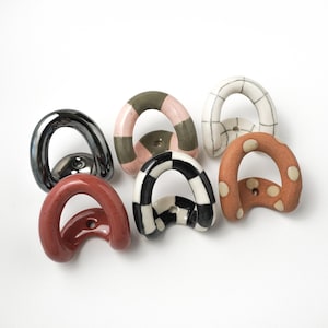 Ceramic Wall Hooks Handmade Decorative Coat Hook / Colorful Towel Hook / Wall Hanging Art Cafe Pattern