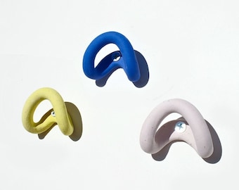 PRE-ORDER: Ceramic Wall Hooks Handmade Decorative Coat Hook / Colorful Towel Hook / Monotone Set Neon Yellow Blue Purple
