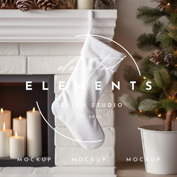 White Stocking Mockup | Christmas Stocking Mock Up | Festive Stocking Mockup | Blank Stocking Christmas Stocking Mock Up | Stocking Mockup