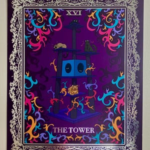 The Tower Tarot Print | Gold/Silver Foil Art Print