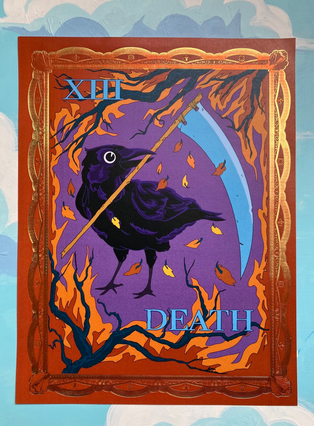 Death Tarot Print Gold Foil Art Print Etsy