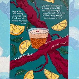 Whiskey Sour and Old Fashioned Print Set | Art Print Duo