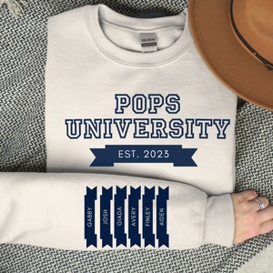 Personalized Grandpa Shirt with names on sleeve, New Grandparents Shirt, Custom Pregnancy Announcement Grandparents, Grandparents Shirt