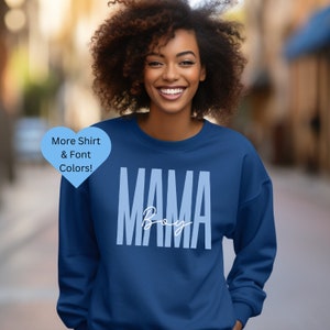 Custom Mom Sweatshirt, Personalized Mama Sweatshirt, Girl Mom Gift, New Mom, Mother&#39;s Day Gift, Boy Mom Shirt, Mom Life Shirt, Motherhood