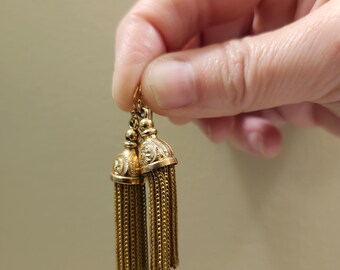 Antique Victorian Tassel 9 Carat Earrings