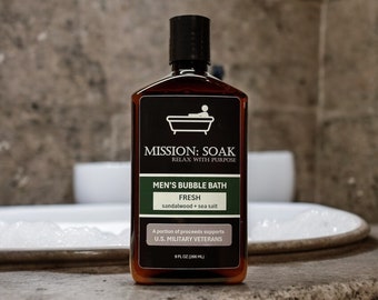 Men's Bubble Bath - Sandalwood + Sea Salt