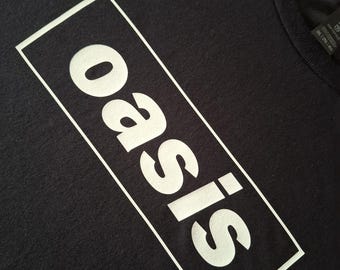 Oasis inspired tshirt. Glitter or matt vinyl print