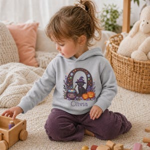 Halloween Monogram O Toddler Outfit: Custom Name O Toddler Tee, Personalized Monogram Kids Sweatshirt Hoodie, Super Soft Cotton Kids Outfit