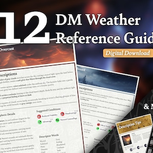 Guia de referência meteorológica DnD - Ferramentas descritivas para DMs | 5e Ajuda de campanha | PDF digital
