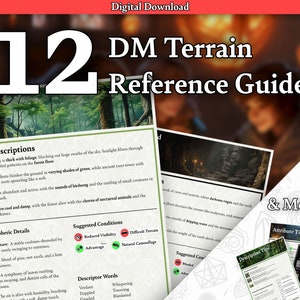 DnD Terrain Reference Guide - Descriptive Tools for DMs | 5e Campaign Aid | Digital PDF