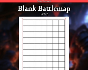 Carte de bataille imprimable du D&D de 2,5 cm (lettre) pour Dungeon Masters : 5e Campaign Aid, Dungeons and Dragons Battlemap | Téléchargement numérique