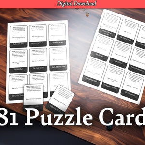 81 DnD Puzzle Karten zum Ausdrucken für Dungeon Masters: 5e Kampagnenhilfe, Dungeons and Dragons Puzzles | Digitaler Download