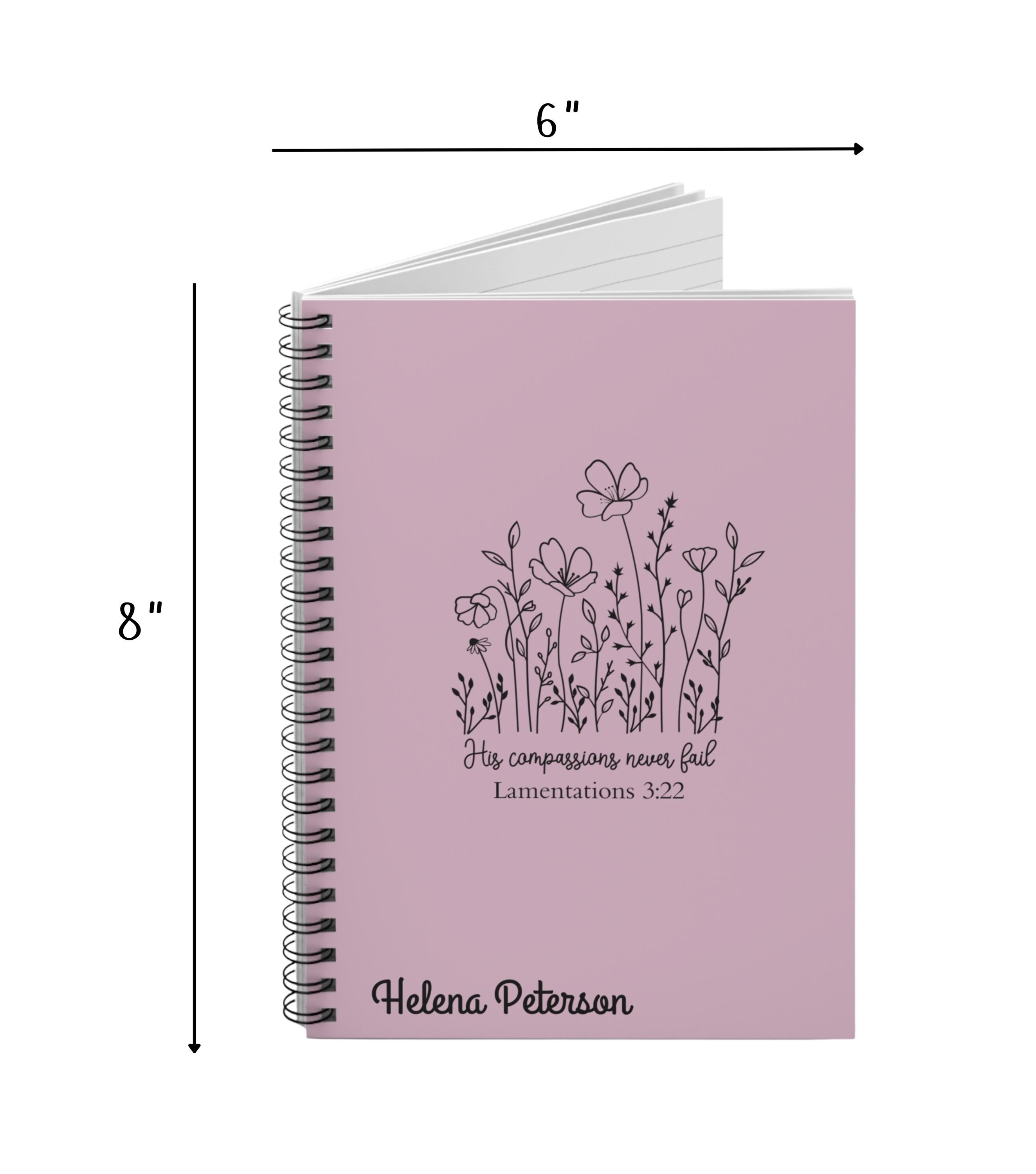 Personalized Spiral Sermon Notebook, Bible Study Journal, His ...