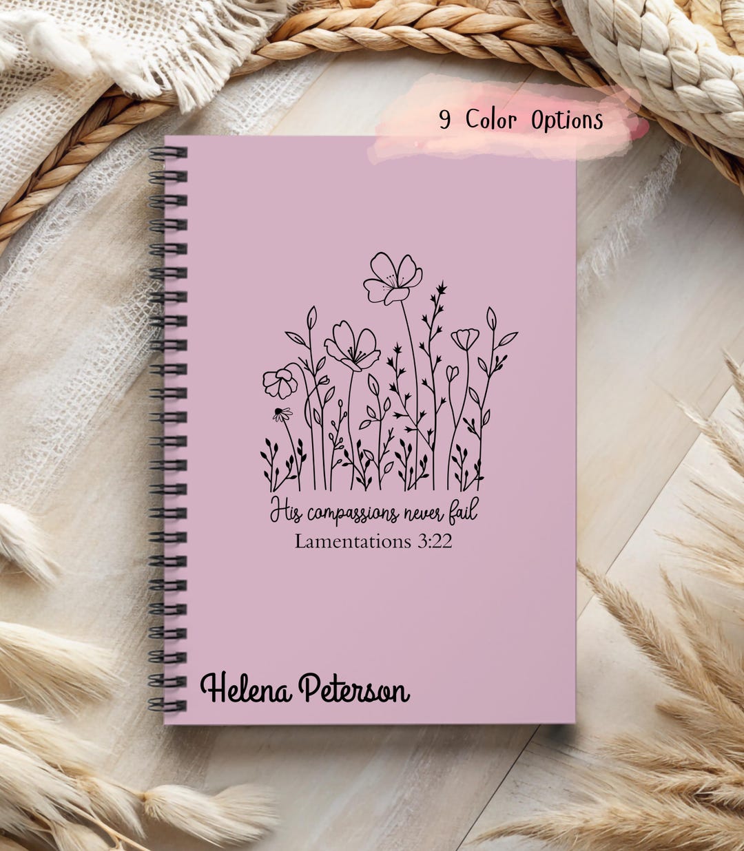 Personalized Spiral Sermon Notebook, Bible Study Journal, His ...