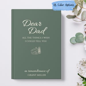 Diario de duelo personalizado "Querido papá", libro conmemorativo de cartas personalizadas para papá, recuerdo de la pérdida de un padre