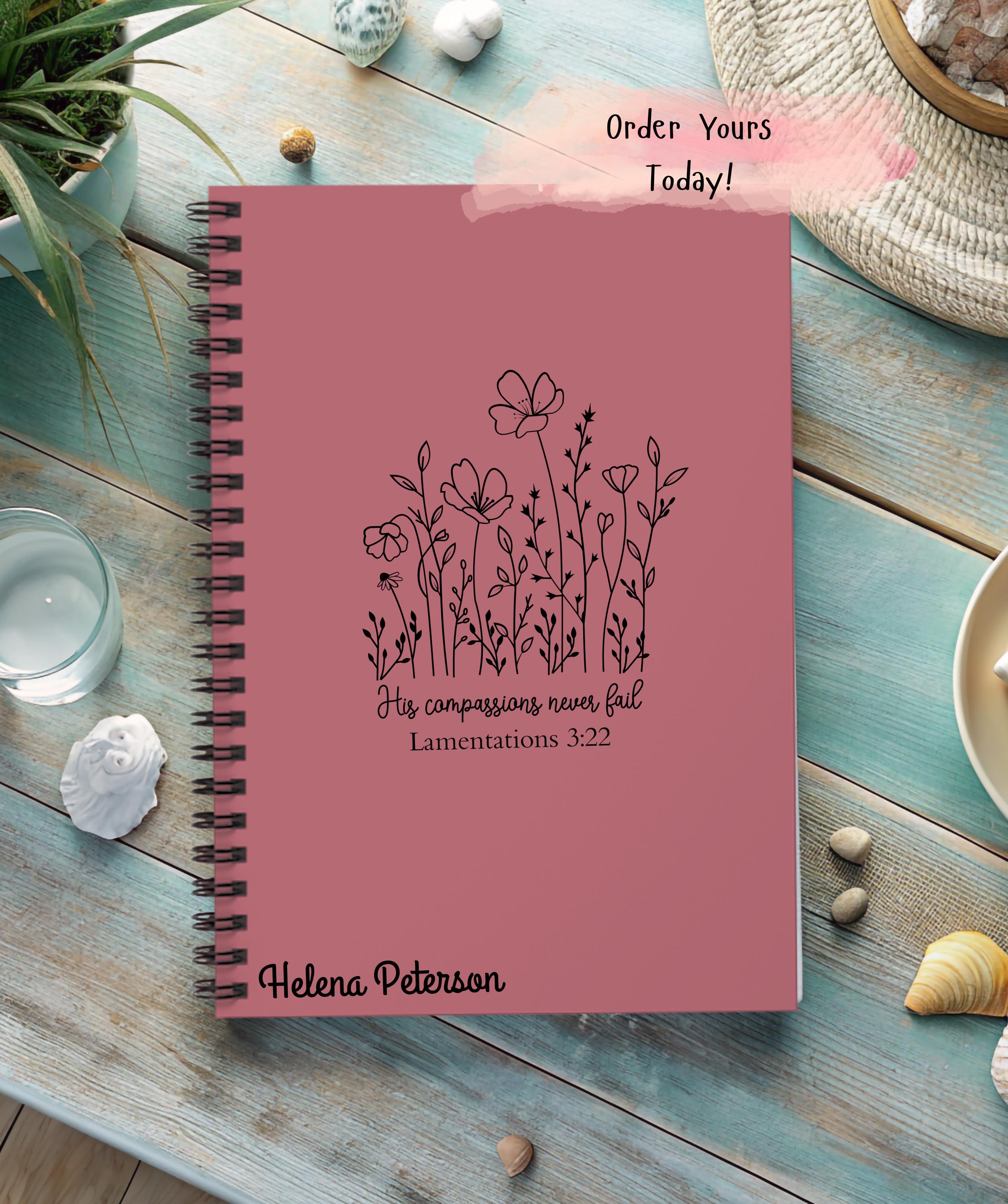 Personalized Spiral Sermon Notebook, Bible Study Journal, His ...