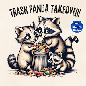 Trash Panda Meme PNG - Funny Raccoon Digital Download, Trendy Sublimation Design for DIY Projects & Crafts