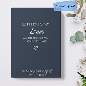 Diario personalizado "Cartas a mi hijo", diario de duelo personalizado, memorial "Querido hijo en el cielo", regalo de duelo por la pérdida de un hijo