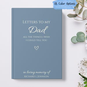 Diario personalizado "Cartas a mi papá", diario de duelo personalizado, memorial de "Papá en el cielo", regalo de duelo por la pérdida de un padre