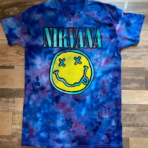 【SATIIIZ】Mek Nirvana Dyeing Short Sleeve T-Shirt Tie Dye Nirvana Shirt - Etsy