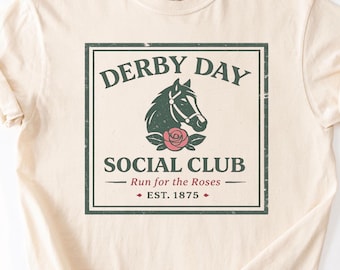 Kentucky Derby-tröja, Derby Day Social Club-tröja, Derbyfestoutfit, Run for the Roses-tröja, Preppy Horse-tröja, Derby-tröja för kvinnor
