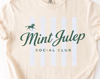 Mint Julep Social Club-skjorta, Derbyfestskjorta, Kentucky Derby-outfit, Preppy Country Club-tröja, Hästkapplöpningsskjorta, Sydstatsstil-tröja