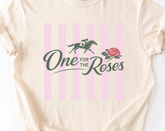 Specialbeställning: One for the Roses-skjorta, Kentucky Derby-skjorta, Derbyfestoutfit, Galopptröja, Preppy Derby-skjorta, Rosa randig skjorta