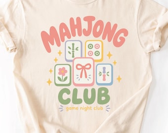 Mahjong Club-tröja, Mahjong-tröja för kvinnor, Mahjong-present, Mahjong Social Club-tröja, söt spelkvällströja