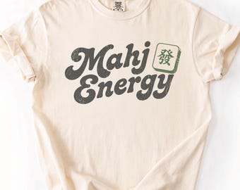 Mahjong-tröja, Mahjong-energitröja, minimalistisk Mahjong-tröja, vintage-skripttröja, Mahjong-älskare-gåva, Mah Jong-tröja, estetisk grafisk tröja