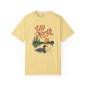 Up North Shirt, Vintage Lake Life Tee, Retro Cabin Shirt, Northern Michigan Wisconsin Lake Tee, Loon Graphic Nature Shirt Butter