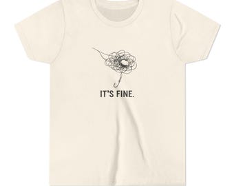 Youth It's Fine Fishing T-shirt, Bella Canvas