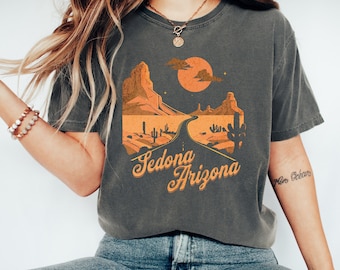 Camiseta unisex de inspiración vintage de Sedona, Arizona, colores cómodos, Pepper